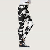 Schwarzweiss-Dinosaurier-Muster Leggings (Rechts)