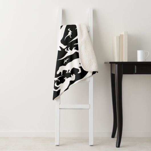 Schwarzweiss-Dinosaurier-Muster Sherpadecke (Beispiel)