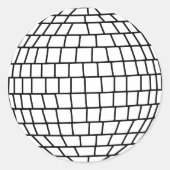 Schwarzweiß-Diskothek Runder Aufkleber (Vorderseite)