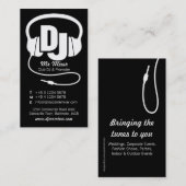 Schwarzweiss-DJ-Förderer-Visitenkarte Visitenkarte (Vorne/Hinten)