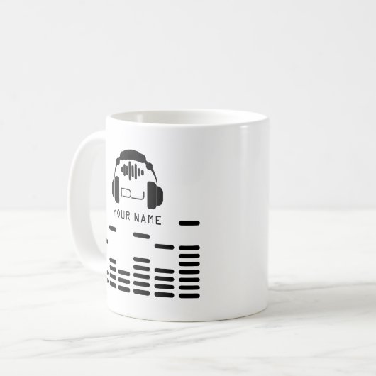 Schwarzweiss-DJ reden Abdeckung an Kaffeetasse (Vorderseite Links)