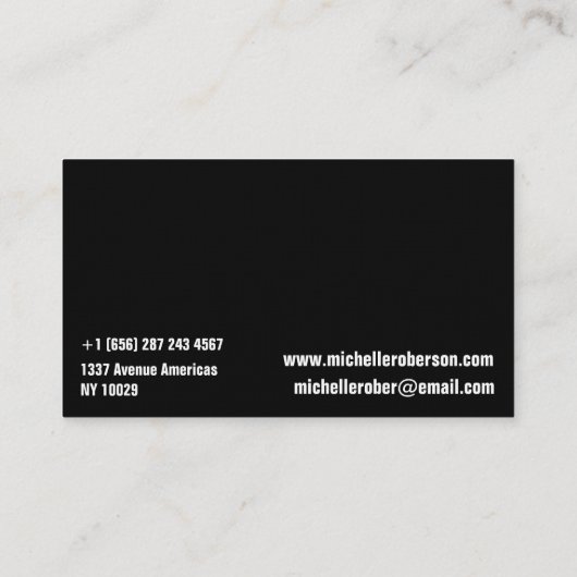 Schwarzweiß, doppelseitig visitenkarte (Rückseite)