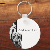 Schwarzweiß-Dotty-Dalmatiner Schlüsselanhänger (Vorderseite)