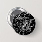 Schwarzweiß-Drache Button (Vorne & Hinten)