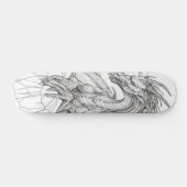 Schwarzweiss-Drache Skateboard (Horizontal)