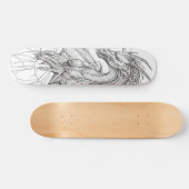 Schwarzweiss-Drache Skateboard (Horizontal)