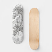 Schwarzweiss-Drache Skateboard (Vorderseite)