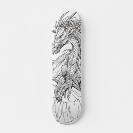 Schwarzweiss-Drache Skateboard (Vorne)