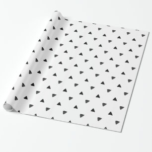 Schwarzweiss-Dreieck-Hand gezeichnet Geschenkpapier