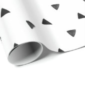Schwarzweiss-Dreieck-Hand gezeichnet Geschenkpapier (Rolleneckpunkt)