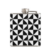 Schwarzweiss-Dreieck-Muster Flachmann (Rückseite)