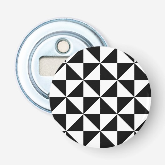 Schwarzweiss-Dreieck-Muster Flaschenöffner (Vorderseite)