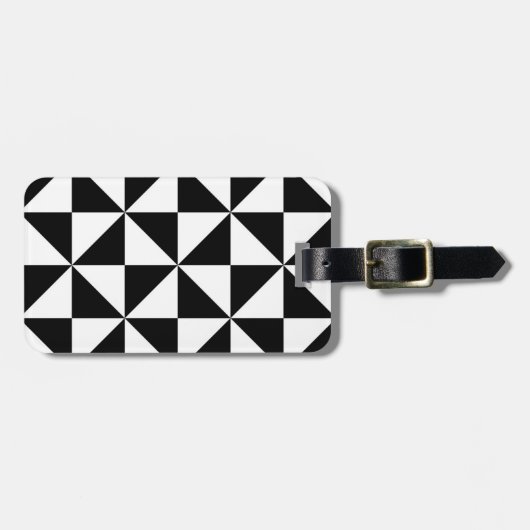 Schwarzweiss-Dreieck-Muster Gepäckanhänger (Vorderseite horizontal)