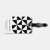 Schwarzweiss-Dreieck-Muster Gepäckanhänger (Rückseite horizontal)