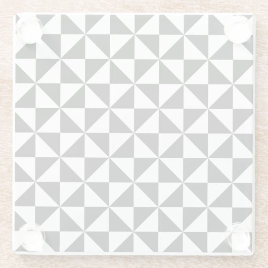 Schwarzweiss-Dreieck-Muster Glasuntersetzer (Rückseite)