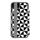 Schwarzweiss-Dreieck-Muster Incipio iPhone Geldbeutel-Hülle (Folio Rückseite)