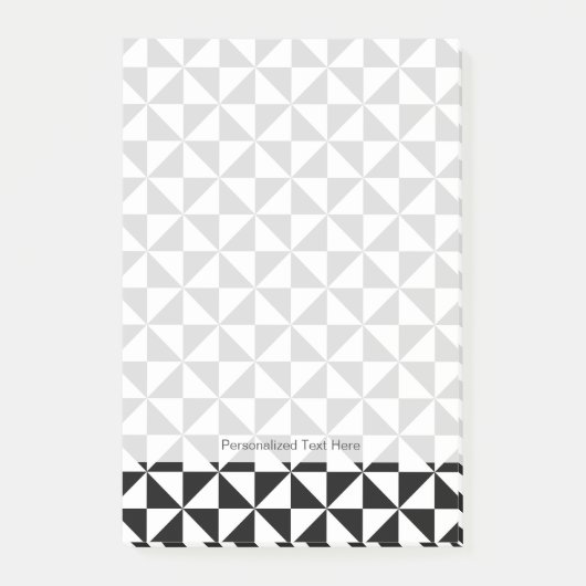 Schwarzweiss-Dreieck-Muster Post-it Klebezettel (Vorderseite)