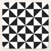 Schwarzweiss-Dreieck-Muster Rechteckiger Pappuntersetzer (Vorderseite)