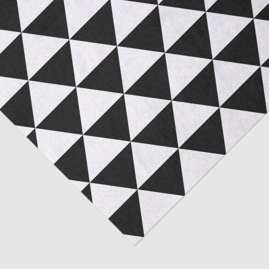 Schwarzweiss-Dreieck-Muster Seidenpapier (Ausschnitt)
