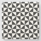 Schwarzweiss-Dreieck-Muster Steinuntersetzer (Vorderseite)