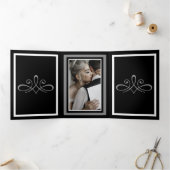 Schwarzweiß-Dreifache Buchstabenfalte Dreifach-gefaltete Programmkarte (Innenseite)