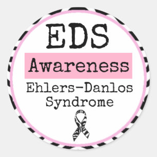 Schwarzweiss-Ehlers-Danlos Syndrom EDS-Aufkleber Runder Aufkleber