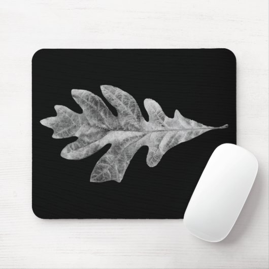 Schwarzweiss-Eichen-Blatt-Auflage mit schwarzem Mousepad (Mit Mouse)