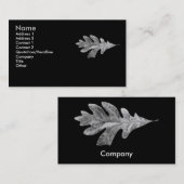 Schwarzweiss-Eichen-Blatt-Karte Visitenkarte (Vorne/Hinten)