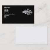 Schwarzweiss-Eichen-Blatt-Karte Visitenkarte (Vorne/Hinten)