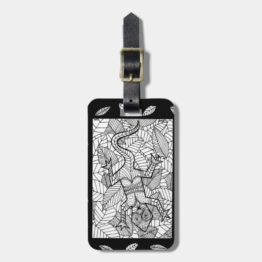 Schwarzweiss-Eidechsen-Taschen-Umbau Gepäckanhänger (Vorderseite vertikal)