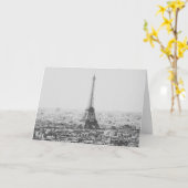 Schwarzweiss-Eiffelturm-Paris-Fotografie Karte (Gelbe Blume)