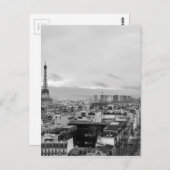 Schwarzweiß: Eiffelturm, Paris, Frankreich Postkarte (Vorne/Hinten)
