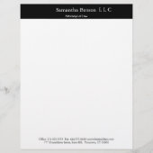 Schwarzweiß, einfach Beruflich Briefbogen (Vorderseite)