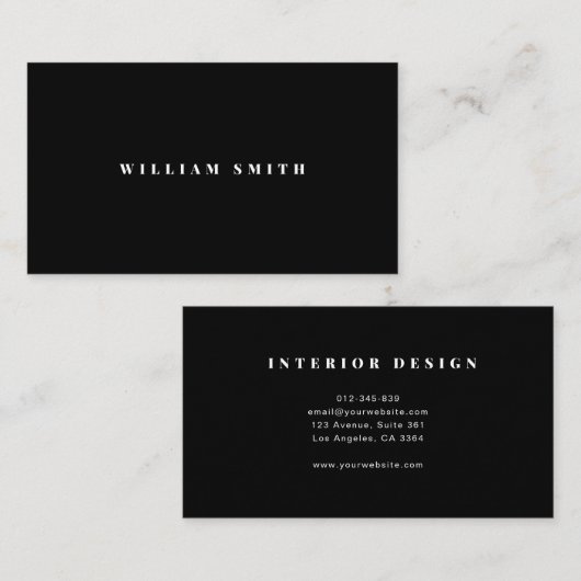 Schwarzweiß, einfach Beruflich Visitenkarte (Vorne/Hinten)