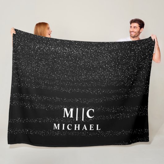 Schwarzweiß, einfach, modern, abstrakt fleecedecke (Beispiel)