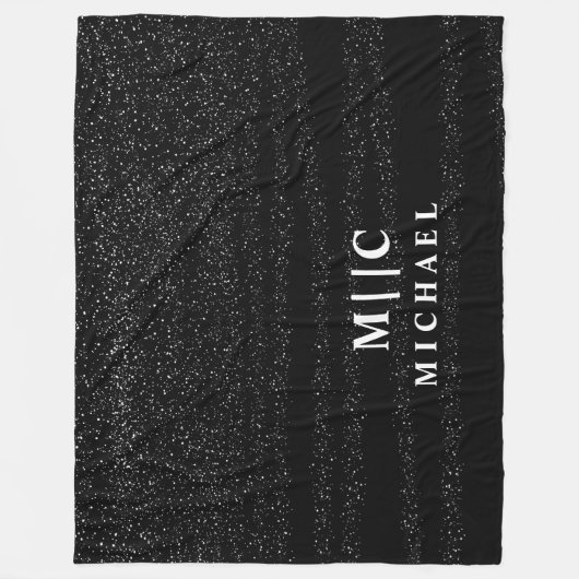 Schwarzweiß, einfach, modern, abstrakt fleecedecke (Vorderseite)