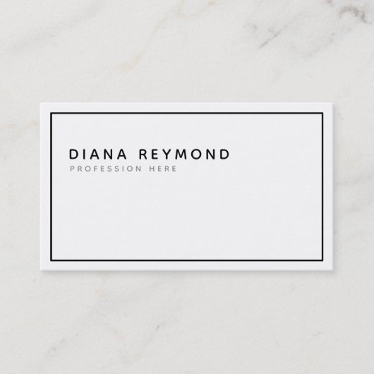 Schwarzweiß, einfach, modern beruflich visitenkarte (Vorderseite)