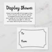 Schwarzweiß, einfach ohne Wrap Display Babydusche Begleitkarte (Vorne/Hinten)