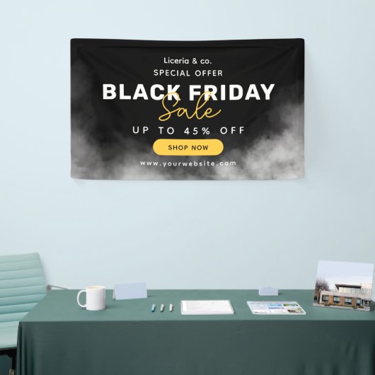 Schwarzweiß-Einfache Black Friday Sale-Banner Banner (Messeveranstaltung)