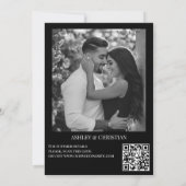 Schwarzweiß, einfache, elegante Fotovorlage Save The Date (Rückseite)