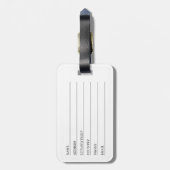 Schwarzweiß-Einfache moderne Monogramme Minimalist Gepäckanhänger (Rückseite vertikal)