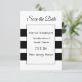 Schwarzweiß-Einfache Moderne speichern Datumskarte Save The Date (Stehend Vorderseite)