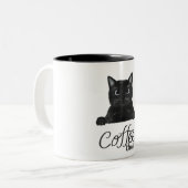 Schwarzweiß Einfache Niedliche Kaffeepause Tasse (Vorderseite Links)