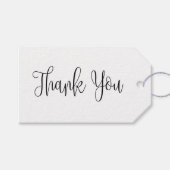 Schwarzweiß einfache Skript Hochzeit danke Geschenkanhänger (Vorderseite (Horizontal))