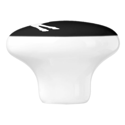 Schwarzweiss-Einhorn spielt Märchen-Griff die Keramikknauf (Seitenansicht)