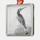 Schwarzweiss-Eisvogel Silbernes Ornament (Links)