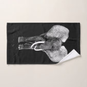 Schwarzweiss-Elefant-Digital-Kunst Badhandtuch Set (Handtuch)