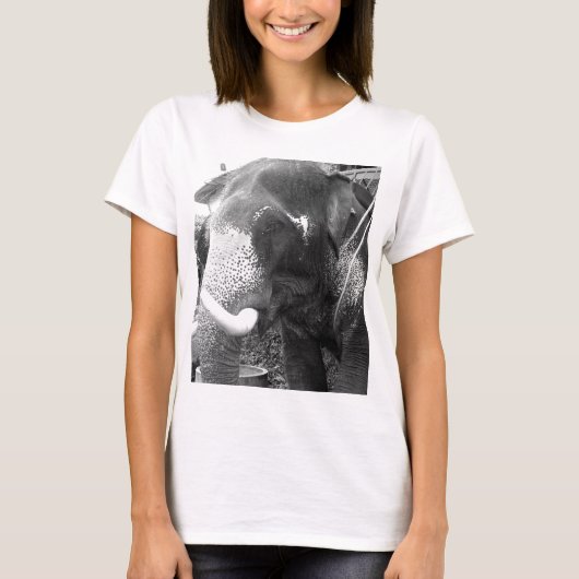 Schwarzweiss-Elefant T-Shirt (Vorderseite)