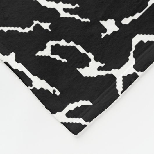 Schwarzweiß-Elefantendruck Fleecedecke (Ecke)