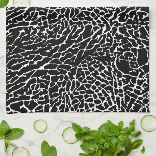 Schwarzweiß-Elefantendruck Geschirrtuch (Gefaltet)